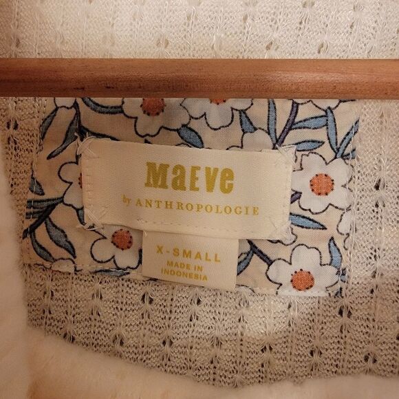 Maeve Addie Ruffled Hacci Pullover cream size xs - Picture 7 of 9